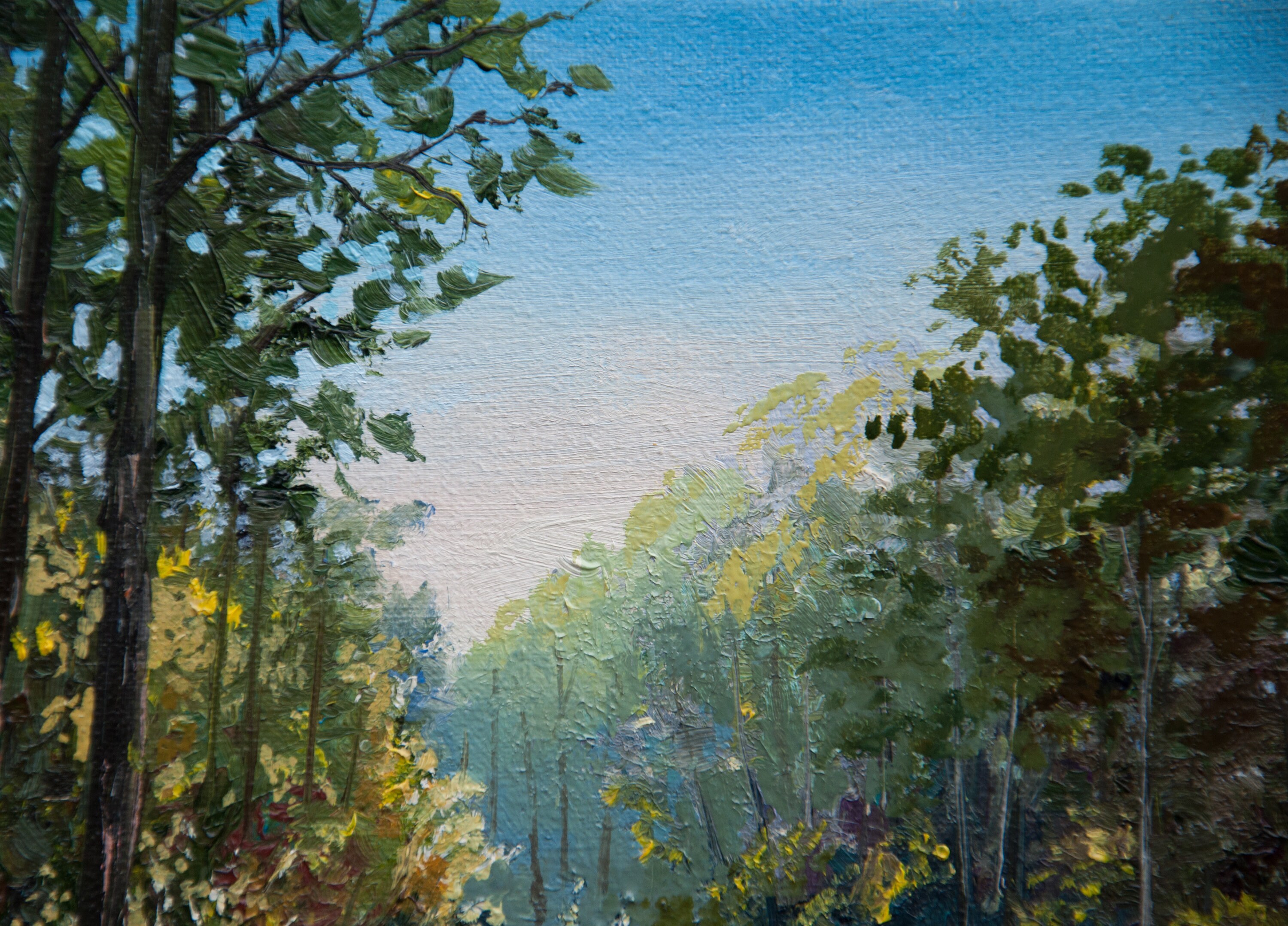 オリジナル油絵：森の風景 - 田舎の自然風景 6x6インチ - Etsy 日本