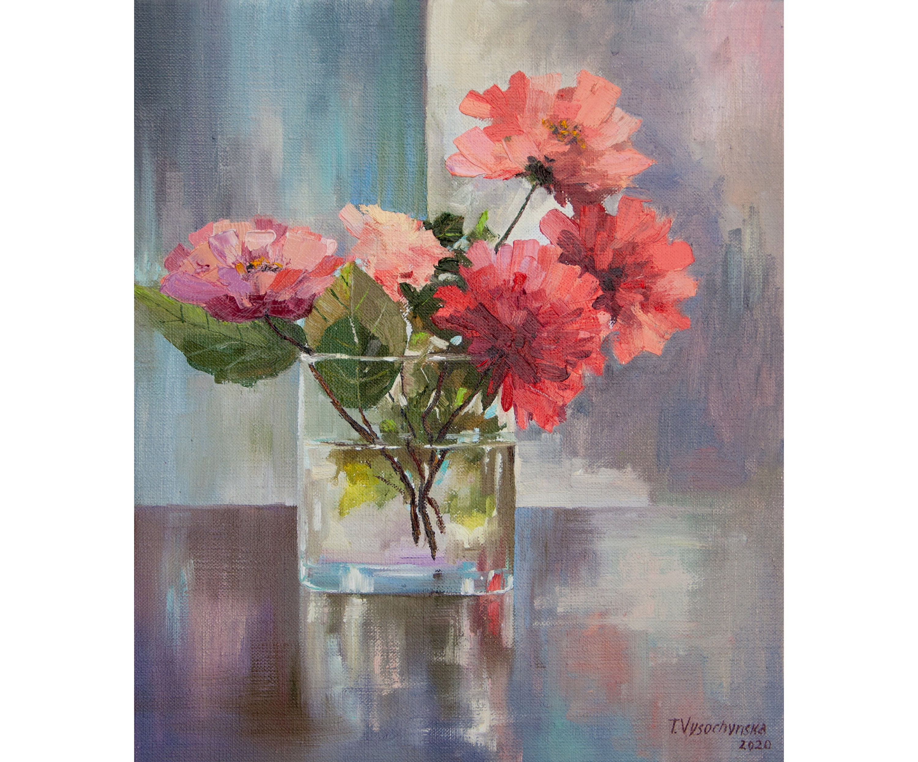 Floral Oil Painting Original Art On Canvas Flower Still Life Etsy