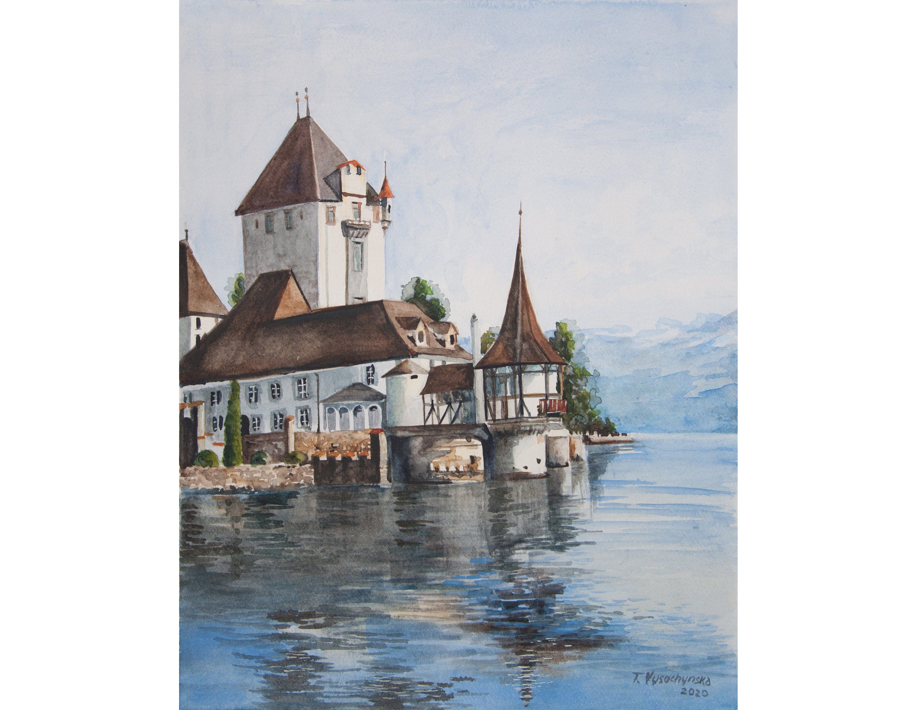 Castles Of Europe Watercolor painting Original Art The Ancient Etsy