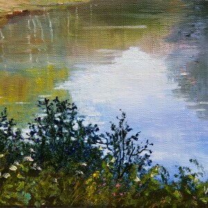 Forest Lake Oil Painting Original Summer Landscape Art (14x16 In) - Etsy