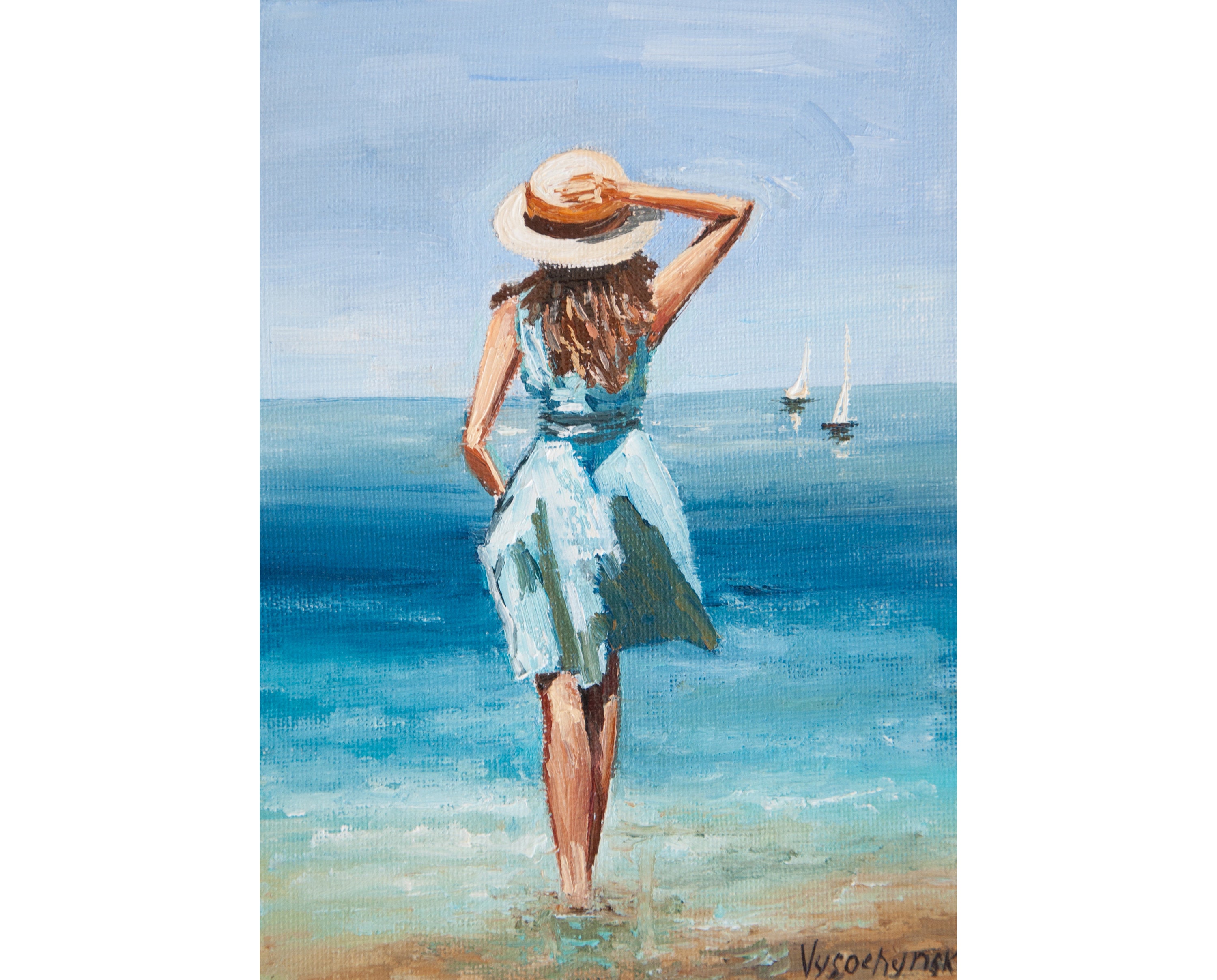 バリ絵画:beach girls-