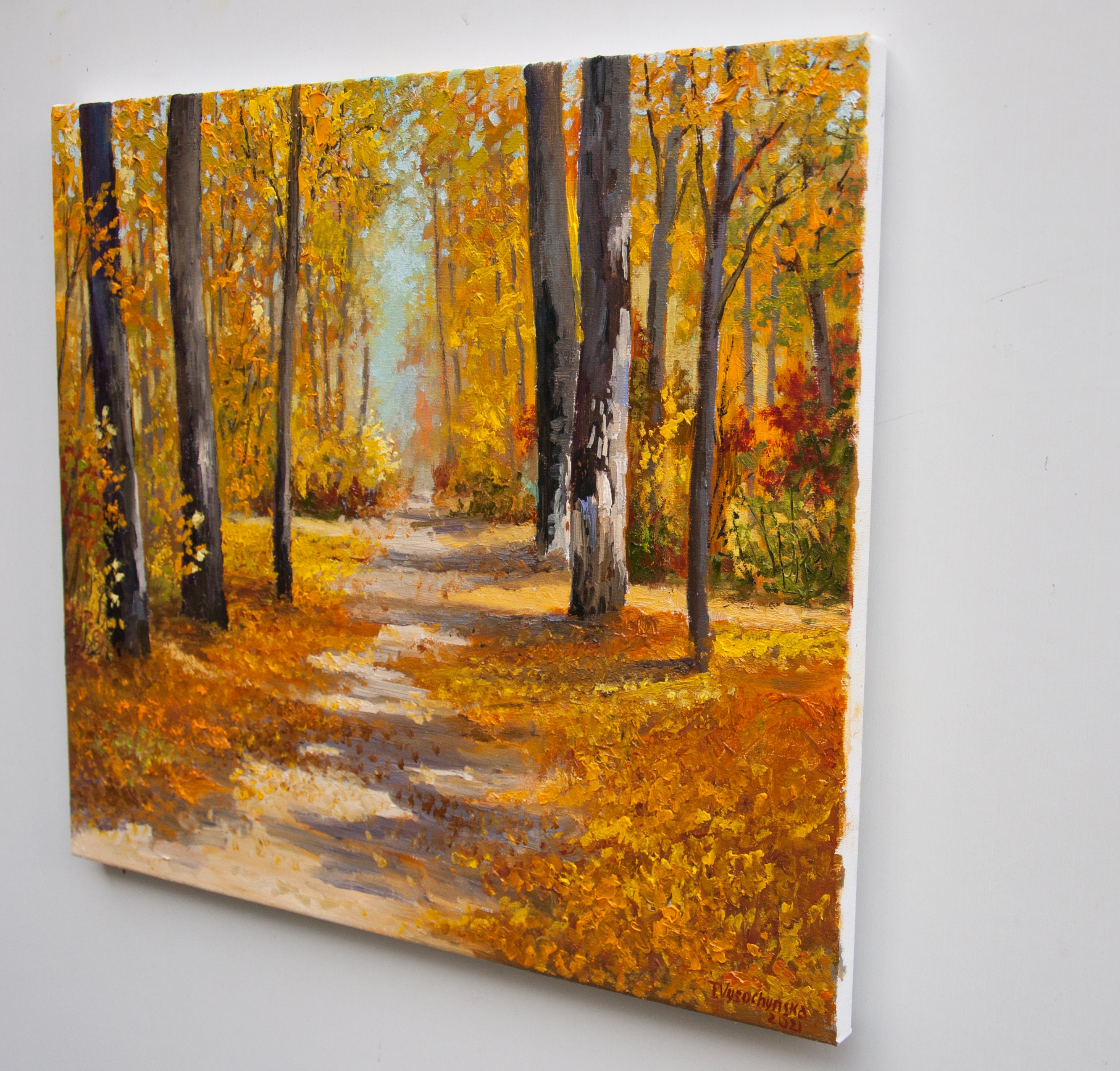 ACRYLIC PAINTING TUTORIAL, STEP by STEP HOW TO PAINT AN AUTUMN FOREST