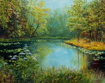 【真作】絵画　油彩（板にキャンバス地）　山と湖の風景　雄大な自然美　U157 真作】原山登喜雄 上高地 日本画 P10号｜Yahoo!フリマ（旧PayPay
