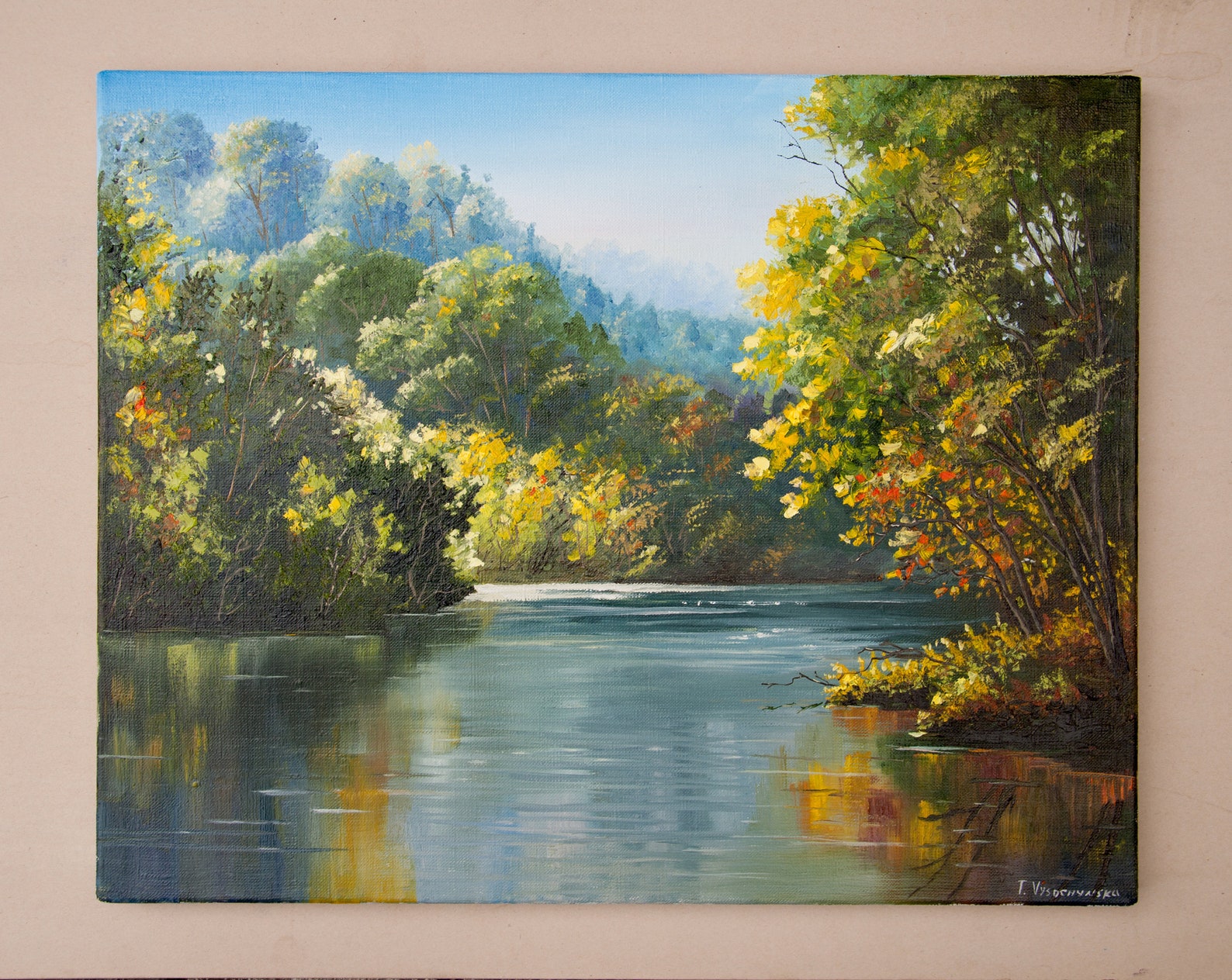 Landschaft Ölgemälde Wald See Original Gemälde New England | Etsy