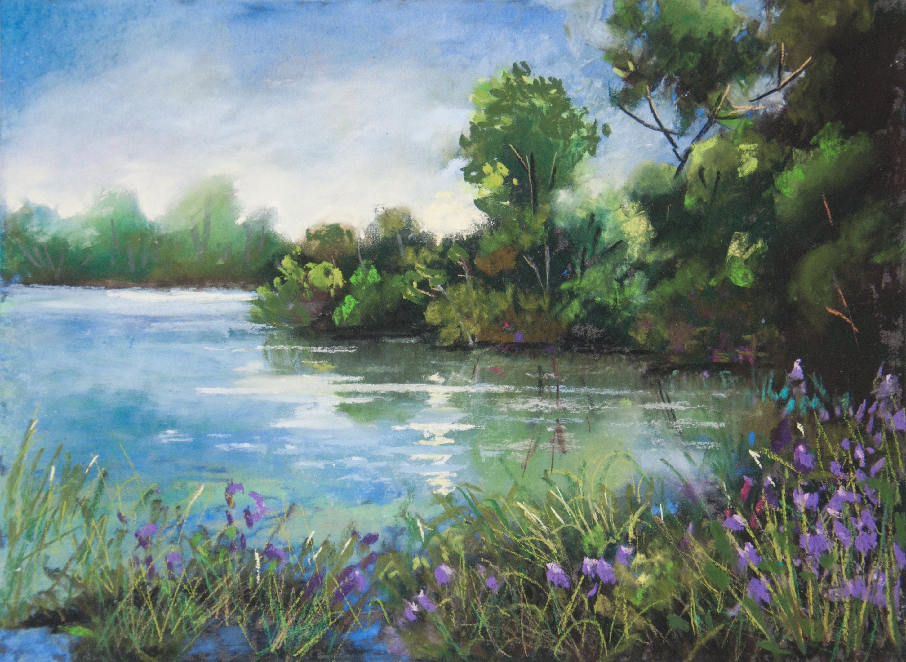 Watercolor Original Artwork River landscape painting Painting etna.com.pe