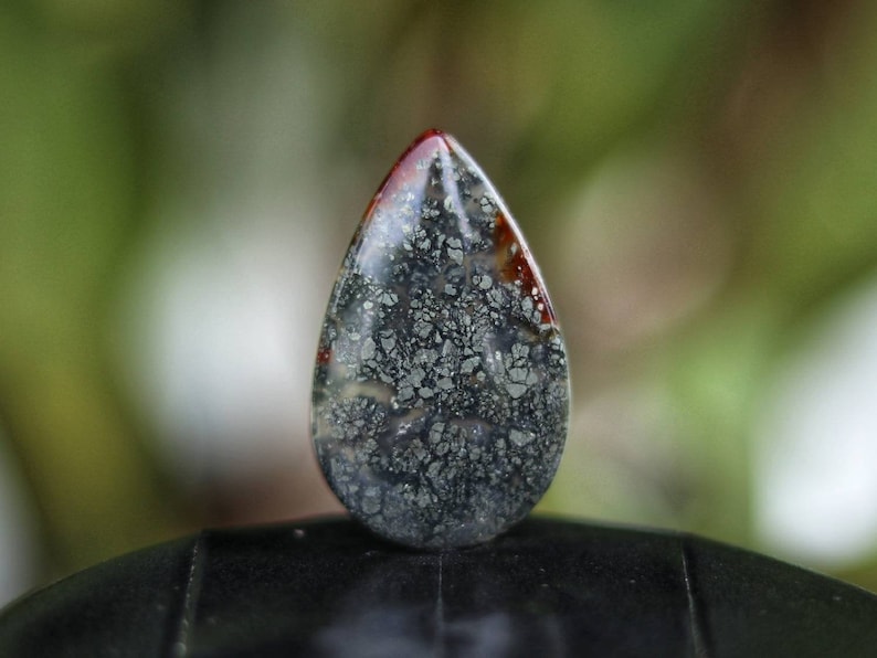 Pearshape Agate Marcasite Stone Cabochon Marcasite Teardrop
