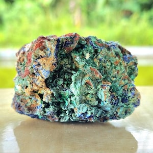 Top Quality Raw Azurite Crystal Specimen - Azurite with Malachite Cluster Stone 155 grams