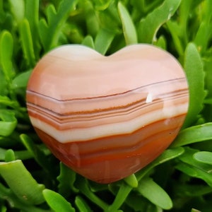 Love Shape Carnelian Agate Stone - Healing Stone and Chakra -  Carnelian Agate