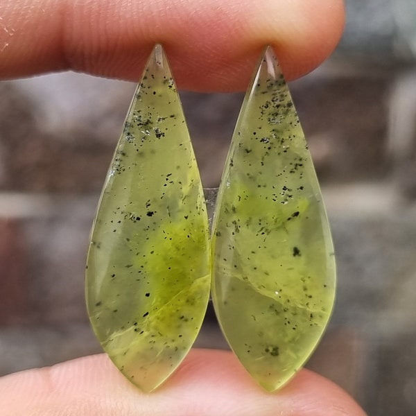 Pair of Green Idocrase | Natural Idocrase Gemstone Pair | Loose Idocrase Gemstone Cabochon