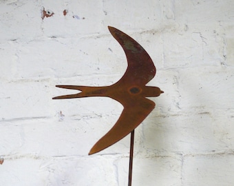 Single Swallow Garden Stake, Plant Support, Garden Art