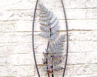 Elliptical fern wall panel, metal wall art