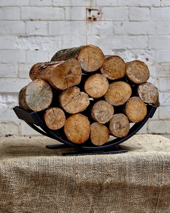 Log Basketmetallog Storagebespokehandmadelog Holderfire Etsy