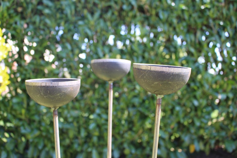 Set of 3 cups, plant stakes/supports/rain catchers/bird feeder image 2