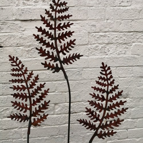 The Fern Set of 3 Plant Support/stake/pin Garden Art Etsy