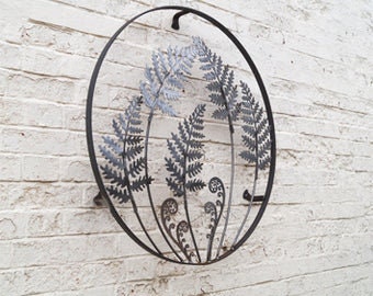 Handmade Fern & Frond wall panel  garden art