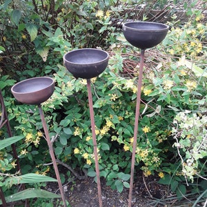 Set of 3 cups, plant stakes/supports/rain catchers/bird feeder