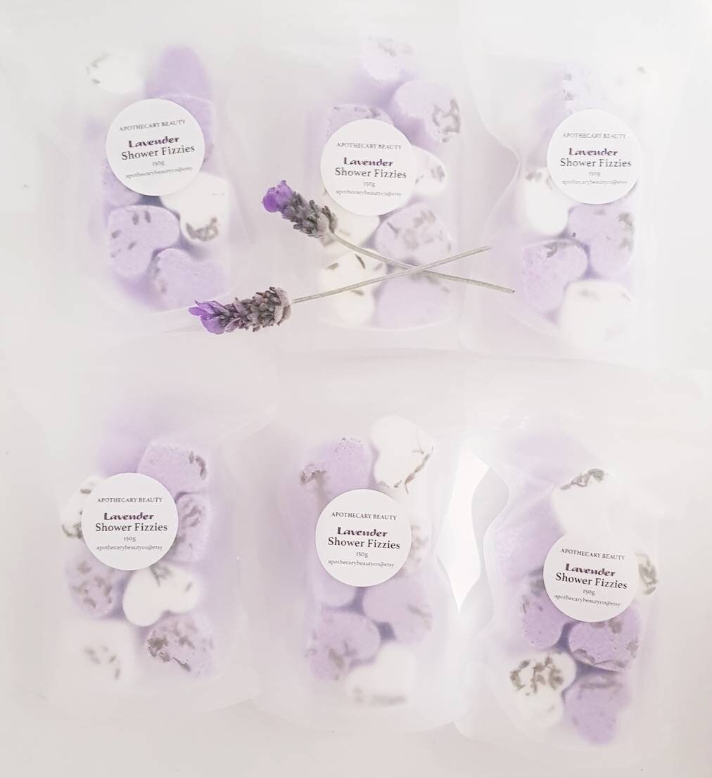 Lavender Shower Fizzies all natural aromatherapy shower steamers