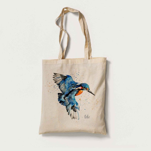 Kingfisher cotton tote bag