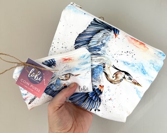 Coole Kosmetiktasche Mit Graureiher-Motiv – Perfekt Für Unterwegs!