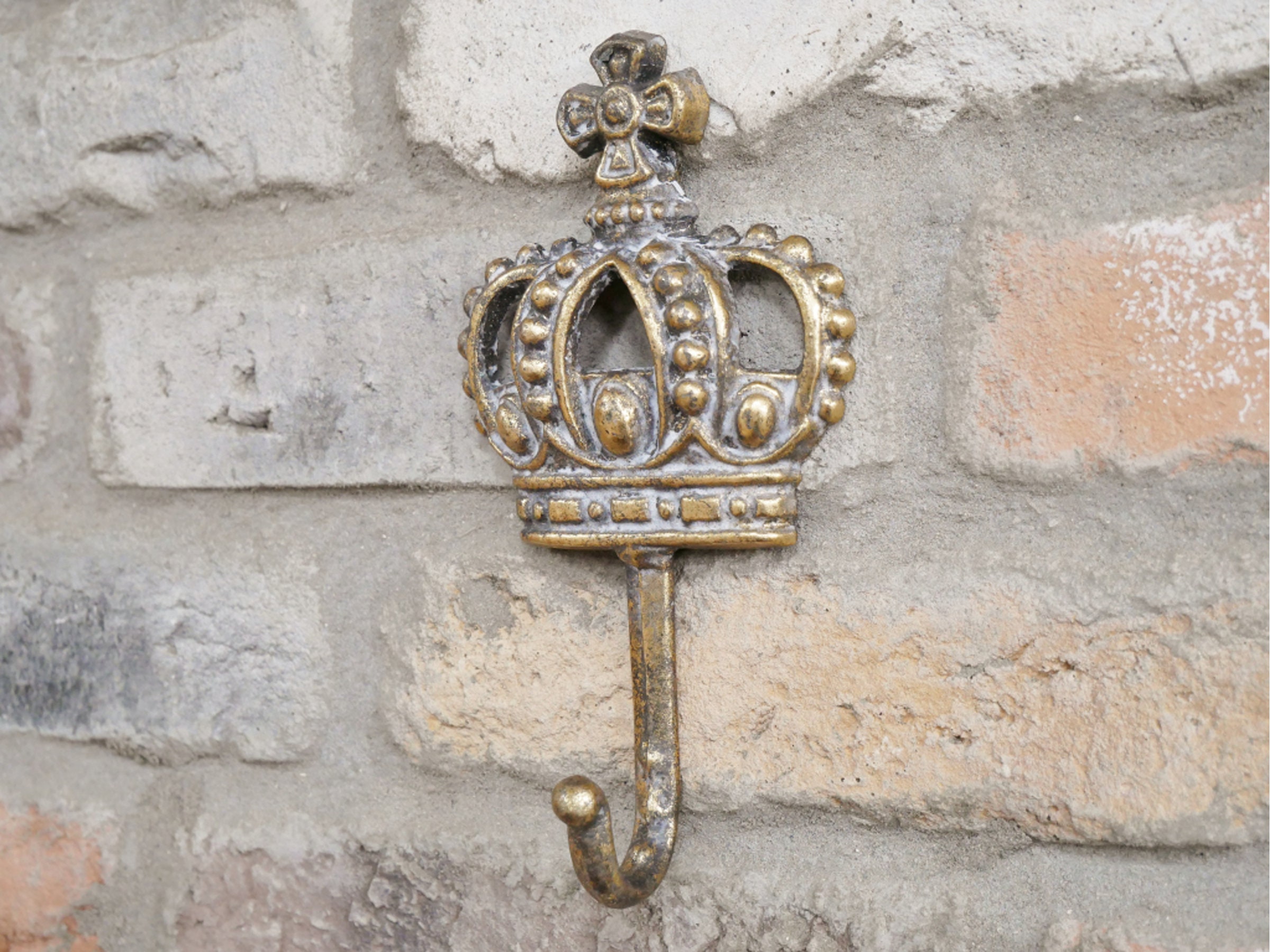 Crown Coat Hook Brass Antique Finish Robe Hooks Large 19cm Suitable for Coats Hats Bags Dressing Gowns Etsy