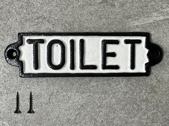 Antique Retro Style Handmade Iron 'Toilet' Sign – Black Plaque For Pub, House, Or Vintage Decor