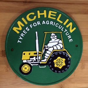 Michelin Man Tractor Tires Sign Large 24cm Fonte Repro Bibendendum Plaque  Agricole Finition vintage Peinte à la main