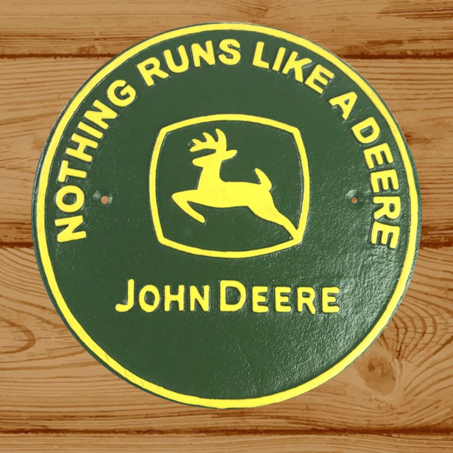John Deere Tractor Sign Large 24cm Cast Iron Repro Etsy