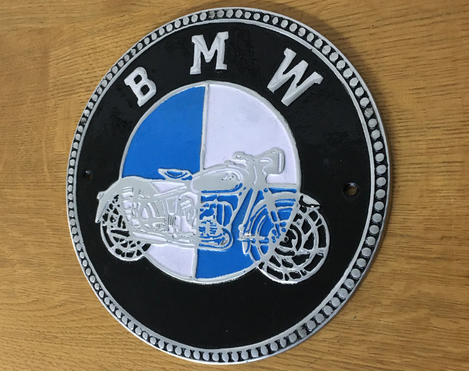 BMW MOTORCYCLES Sign Large 24cm Garage Sign Cast Polished | Etsy