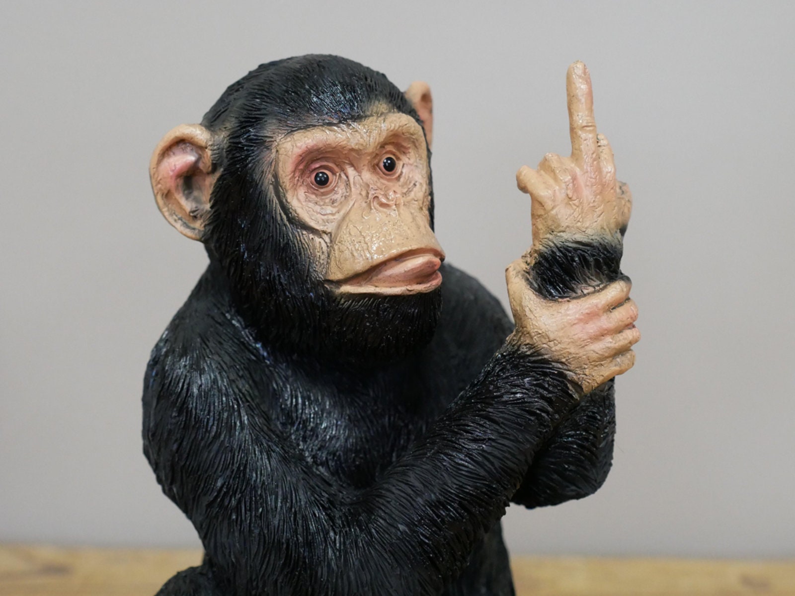 Cheeky Chimp up Yours Monkey Figure Ornament Statue Resin 19cm Rude ...