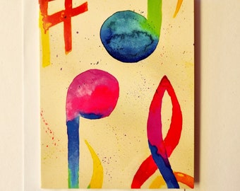 Watercolour Music Note Symbol Greeting Card