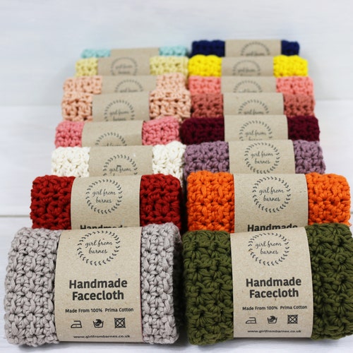 Luxury Handmade Crocheted Cotton Facecloth Washcloth Flannel Etsy