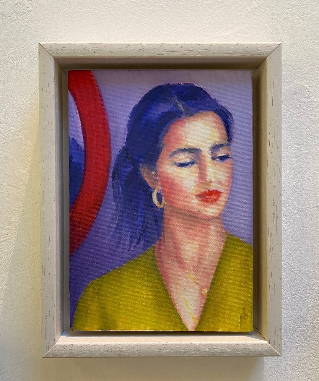 Original Art Work Painting woman in Yellow Shirt Etsy