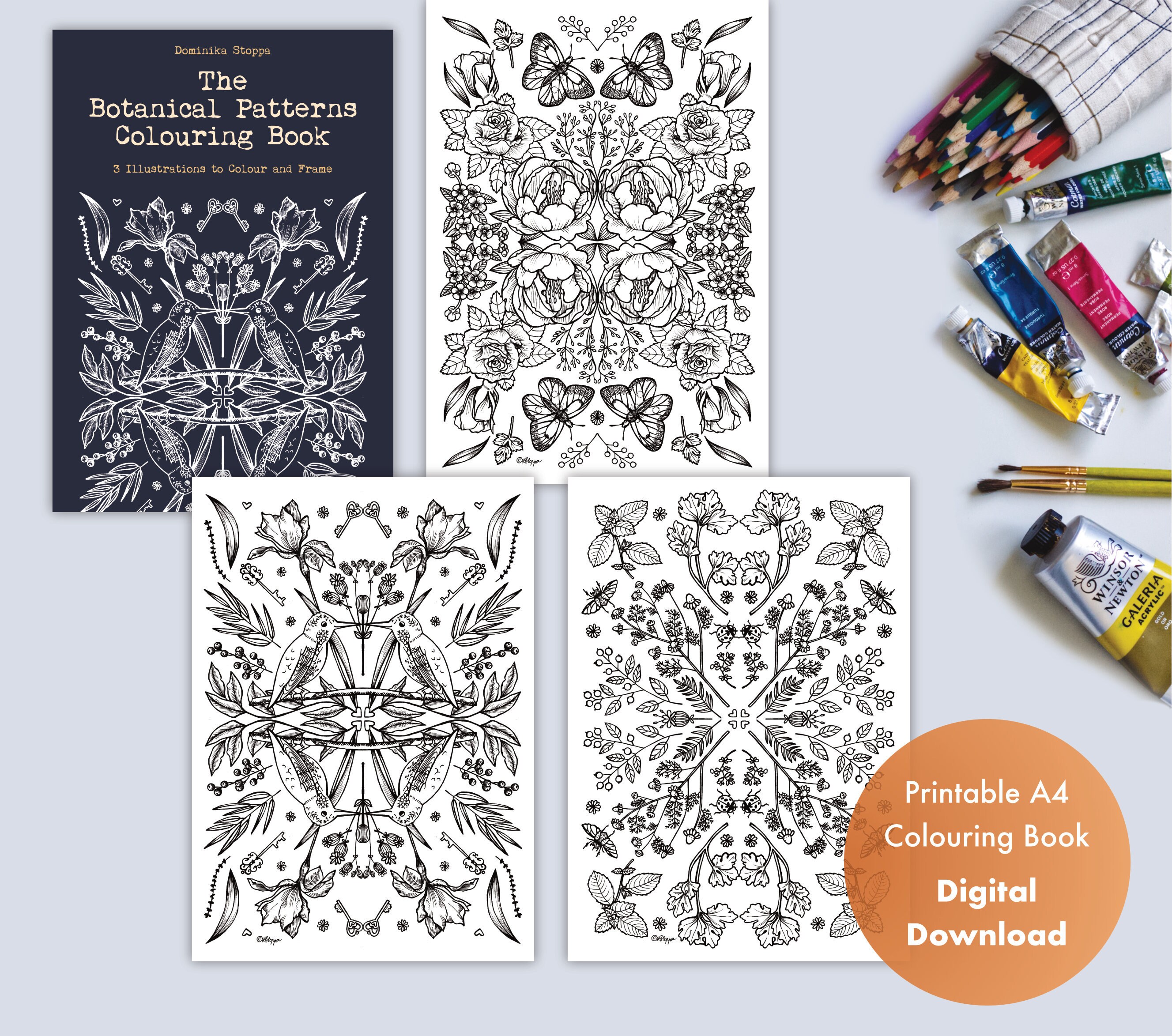 Download Adult Coloring Book Printable Botanical Prints Botanical Etsy