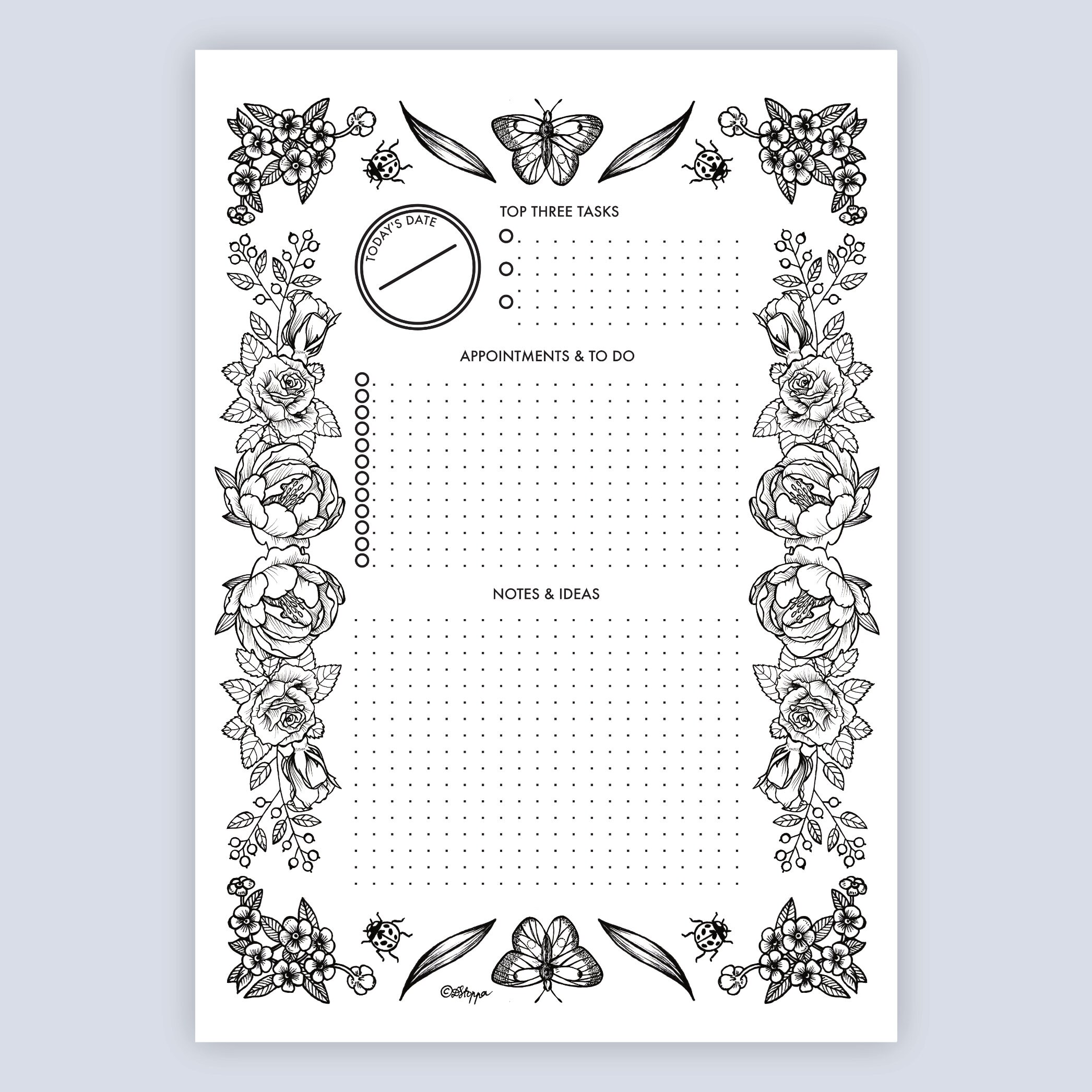 Daily Planner & Weekly Planner | Printable Planner Bundle | Peonies and ...