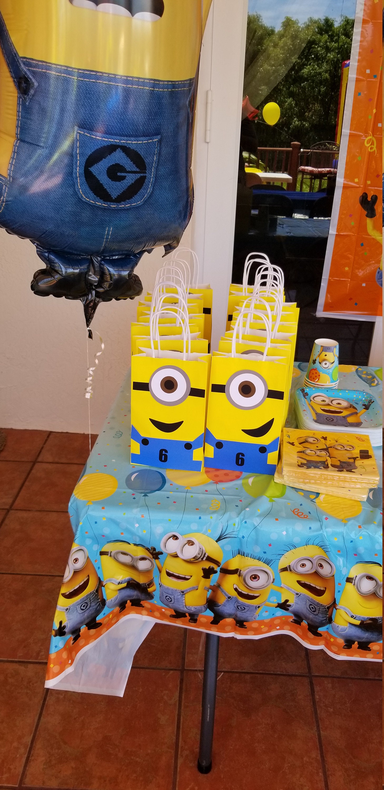 Girl Minions Birthday Party/ Party Favor /goodie Bags 12 Bags