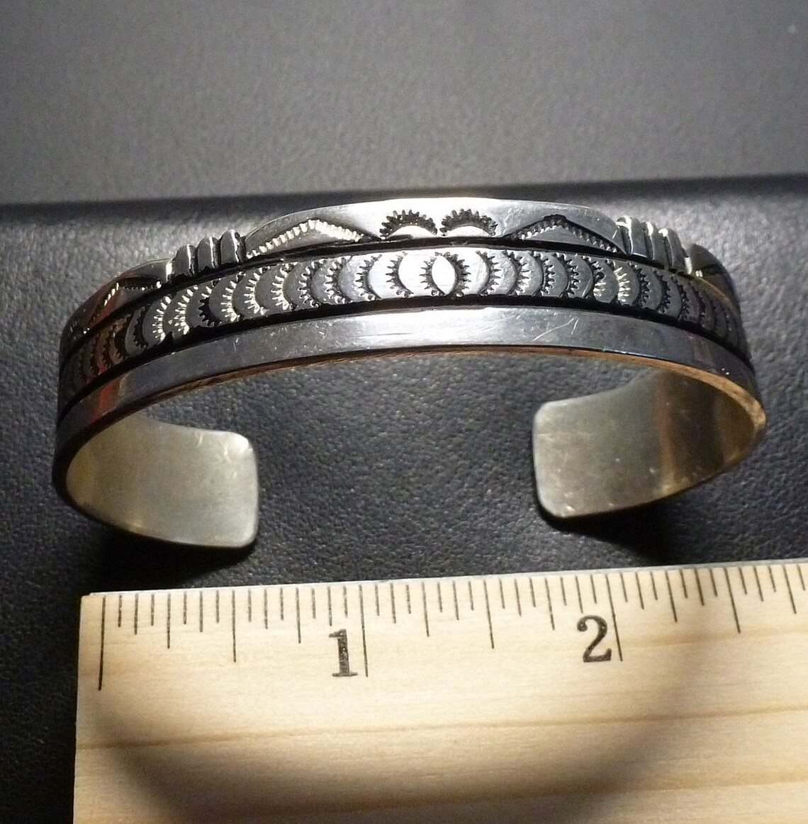 Sterling Silver Navaho Cuff Bracelet signé par lartiste Etsy