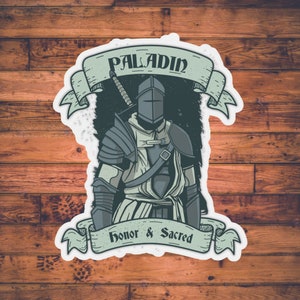 Adesivo di classe Paladin / Adesivo DnD / Dungeons and Dragons Stazionario / Scheda personaggio / Regalo DM / Adesivi TTRPG