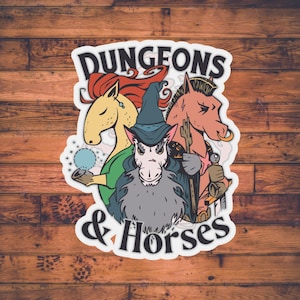 Dungeons and Horses / Adesivo DnD / Dungeons and Dragons Stazionario / Scheda personaggio / Regalo DM / Adesivi TTRPG