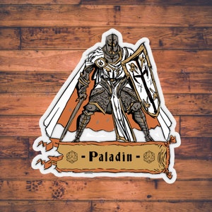 Adesivo di classe Paladin / Adesivo DnD / Dungeons and Dragons Stazionario / Scheda personaggio / Regalo DM / Adesivi TTRPG