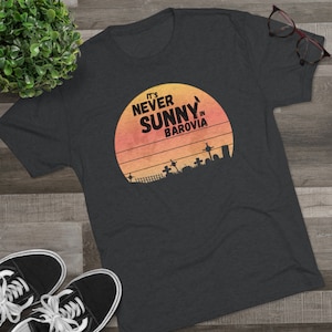 Dungeons and Dragons I It&#39;s Never Sunny In Barovia Tri-Blend T-shirt | DnD Curse of Strahd inspired Tee Shirt | Ravenloft Geek Gifts Him Her