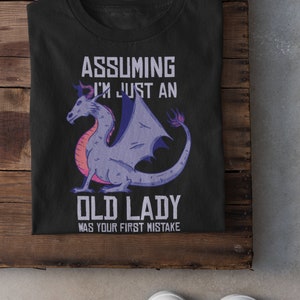 OLD LADY T-Shirt l Dungeons and Dragons Inspired Unisex Shirt l Meme Fantasy Tee TTRPG l Dungeon Master Present l Geek Gift for Him Her