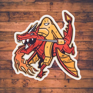Adesivo Dragon e Meeple / Adesivo DnD / Dungeons and Dragons Stazionario / Scheda personaggio / Regalo DM / Adesivi TTRPG
