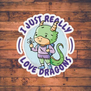 Amo davvero l'adesivo Dragons / Adesivo DnD / Dungeons and Dragons Stazionario / Scheda personaggio / Regalo DM / Adesivi TTRPG