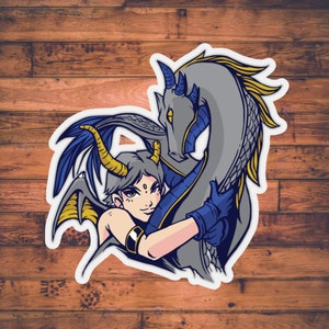 Adesivo Tiefling e Drago / Adesivo DnD / Dungeons and Dragons Stazionario / Scheda Personaggio / Regalo DM / Adesivi TTRPG