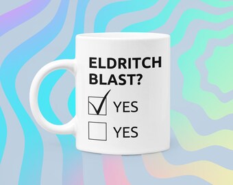 Eldritch Blast Dungeons and Dragons Warlock Mug | DnD Adventure Drinking Cup | Spell Class Fantasy TTRPG | Geek Gifts for Him Her