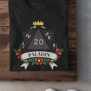 Dungeons and Dragons Paladin Character Class T-shirt | DnD Adventure Unisex Tee | D20 Dice Fantasy TTRPG Shirt | Geek Gifts for Him Her