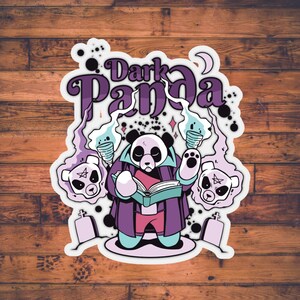 Adesivo Panda scuro / Adesivo DnD / Dungeons and Dragons Stazionario / Scheda personaggio / Regalo DM / Adesivi TTRPG