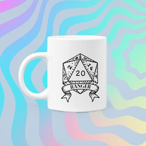 Dungeons and Dragons Ranger Character Class Drinking Mug | DnD Simple Coffee Tea Cup | D20 Dice Fantasy TTRPG | Geek Gifts for Him Her
