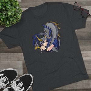 DnD T-Shirt, Dungeons and Dragons Tri-Blend Grafik T-Shirt, TTRPG D20 Unisex Kurzarm Rundhalsausschnitt, Geek Geschenk für ihn her