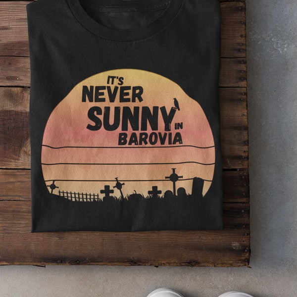 Dungeons and Dragons I It's Never Sunny In Barovia T-Shirt | DnD Curse of Strahd inspiriert T-Shirt | Ravenloft Grave Geek Geschenke Ihn Her